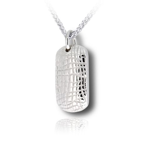 Pacific Urns Necklace For Ashes Gator Skin In Sterling Silver