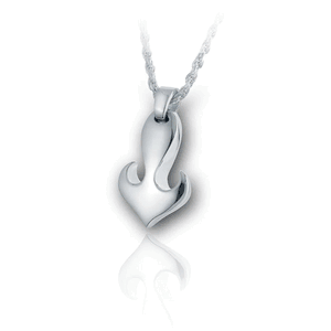 Pacific Urns Necklace For Ashes Heart Anchor In Sterling Silver