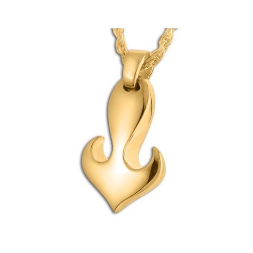 Pacific Urns Necklace For Ashes Heart Anchor 14K In Yellow Gold