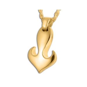 Pacific Urns Necklace For Ashes Heart Anchor 14K In Yellow Gold