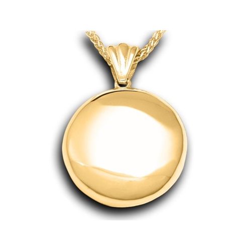 Pacific Urns Necklace For Ashes High Polish Round 10K In Yellow Gold