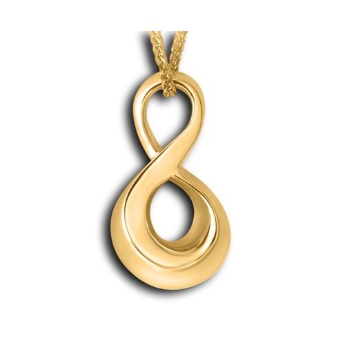 Pacific Urns Necklace For Ashes Infinity 14K In Yellow Gold