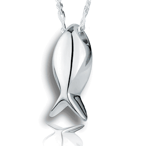 Pacific Urns Necklace For Ashes Jesus Fish In Sterling Silver