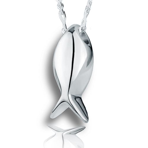 Pacific Urns Necklace For Ashes Jesus Fish In Sterling Silver