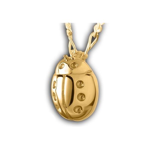 Pacific Urns Necklace For Ashes Lady Bug 14K In Yellow Gold