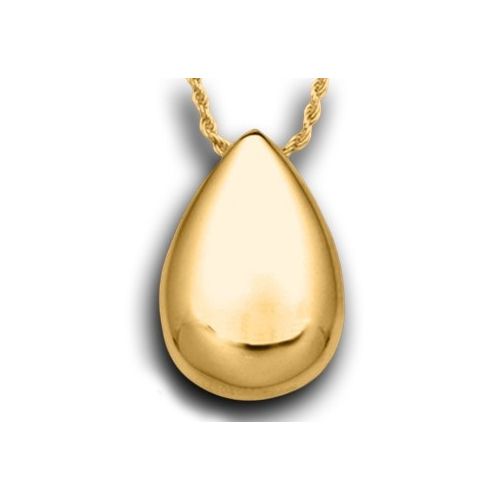 Pacific Urns Necklace For Ashes Large Tear 14K In Yellow Gold