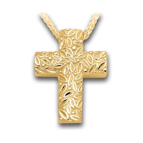 Pacific Urns Necklace For Ashes Leaves & Berries 10K In Yellow Gold