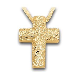 Pacific Urns Necklace For Ashes Leaves & Berries 14K In Yellow Gold