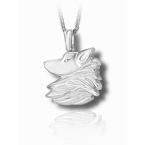 Pacific Urns Necklace For Ashes Lone Wolf In Sterling Silver