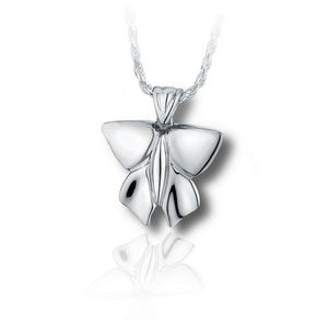 Pacific Urns Necklace For Ashes Modern Butterfly In Sterling Silver