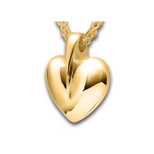 Pacific Urns Necklace For Ashes Modern Heart 10K In Yellow Gold