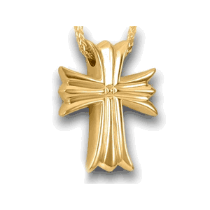 Pacific Urns Necklace For Ashes Moline Cross 14K In Yellow Gold