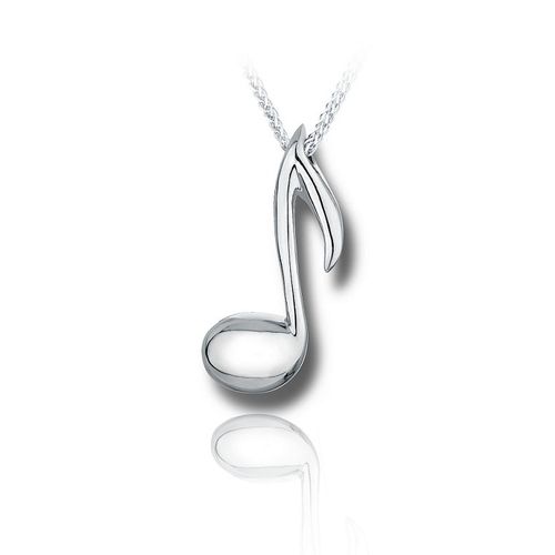 Pacific Urns Necklace For Ashes Music Note In Sterling Silver