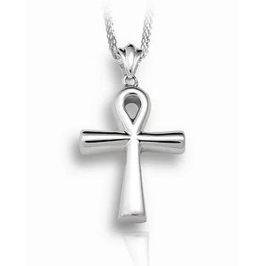 Pacific Urns Necklace For Ashes Ankh Cross In Sterling Silver