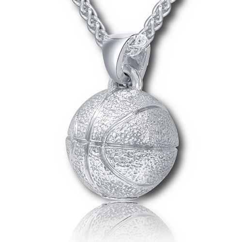 Pacific Urns Necklace For Ashes Basketball In Sterling Silver