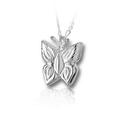 Pacific Urns Necklace For Ashes Butterfly In Sterling Silver