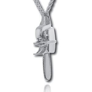 Pacific Urns Necklace For Ashes Chainsaw In Sterling Silver