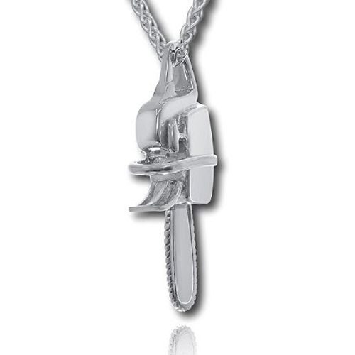 Pacific Urns Necklace For Ashes Chainsaw In Sterling Silver