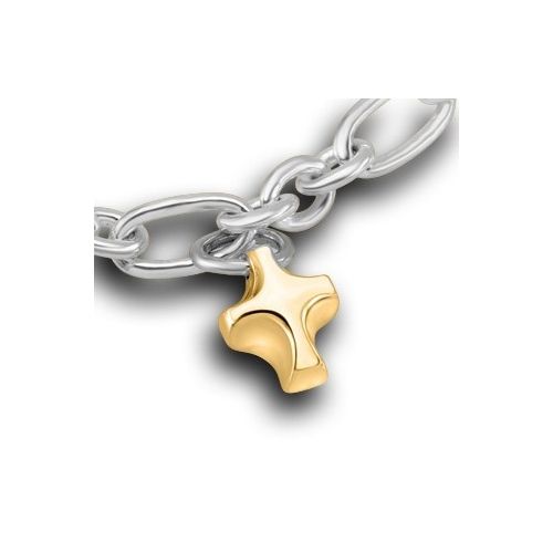 Pacific Urns Necklace For Ashes Cross Charm 14K In Yellow Gold