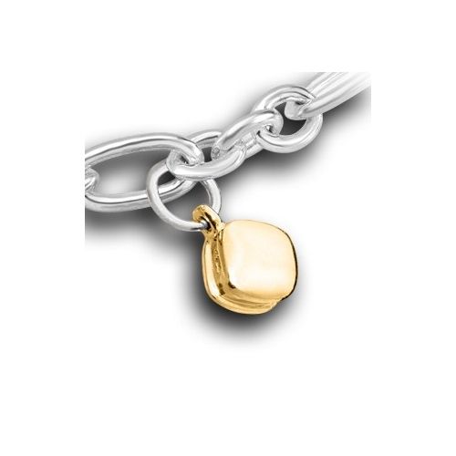 Pacific Urns Necklace For Ashes Cushion Charm 14K In Yellow Gold