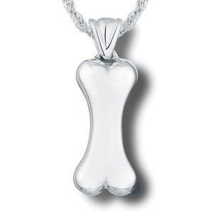 Pacific Urns Necklace For Ashes Dog Bone 14K In Yellow Gold