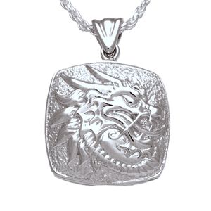 Pacific Urns Necklace For Ashes Dragon Cushion In Sterling Silver