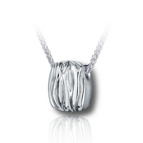 Pacific Urns Necklace For Ashes Dune Cushion In Sterling Silver