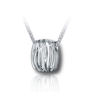 Pacific Urns Necklace For Ashes Dune Cushion In Sterling Silver