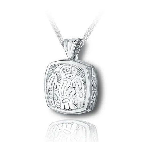 Pacific Urns Necklace For Ashes Haida Eagle In Sterling Silver