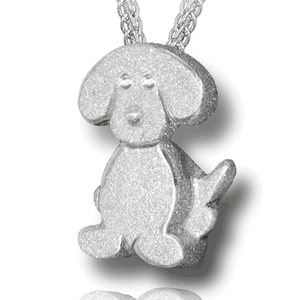 Pacific Urns Necklace For Ashes Happy Puppy 14K In Yellow Gold
