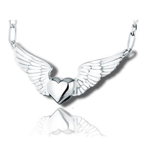 Pacific Urns Necklace For Ashes Heart With Wings In Sterling Silver
