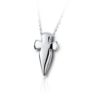 Pacific Urns Necklace For Ashes Hunter's Cross In Sterling Silver