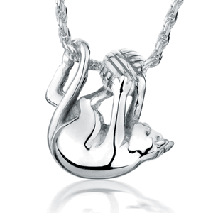 Pacific Urns Necklace For Ashes Kitten and Yarn 14K In Yellow Gold