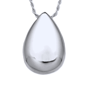 Pacific Urns Necklace For Ashes Large Tear In Sterling Silver