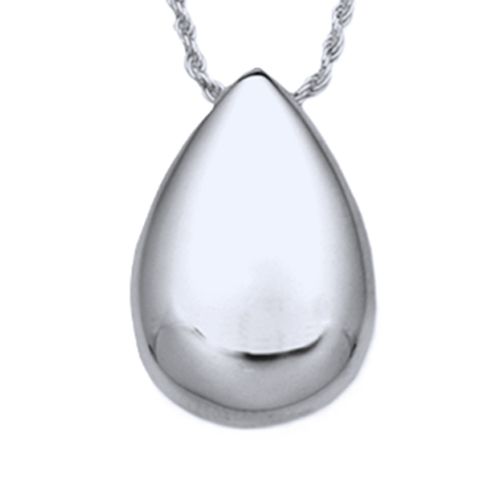 Pacific Urns Necklace For Ashes Large Tear In Sterling Silver