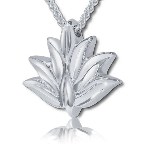Pacific Urns Necklace For Ashes Lotus Flower 14K In Yellow Gold