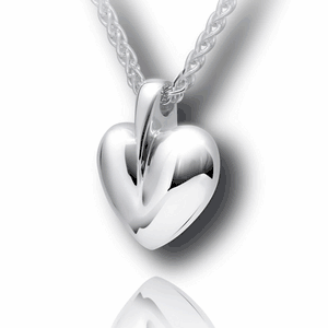 Pacific Urns Necklace For Ashes Modern Heart In Sterling Silver