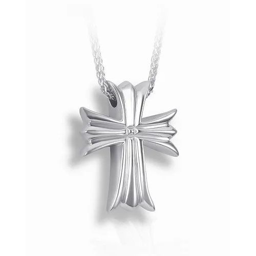 Pacific Urns Necklace For Ashes Moline Cross In Sterling Silver