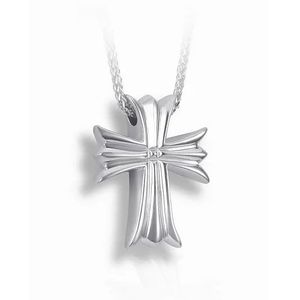 Pacific Urns Necklace For Ashes Moline Cross In Sterling Silver