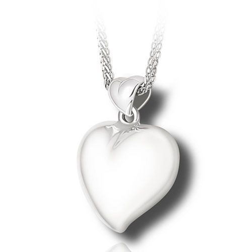 Pacific Urns Necklace For Ashes Offset Heart In Sterling Silver