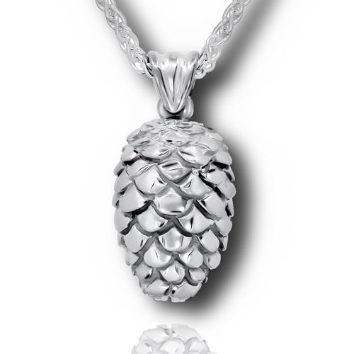 Pacific Urns Necklace For Ashes Pine Cone 14K In Yellow Gold
