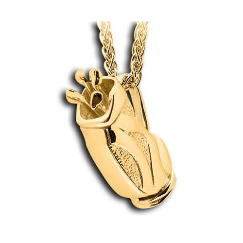Pacific Urns Necklace For Ashes Pro Golf Bag 14K In Yellow Gold