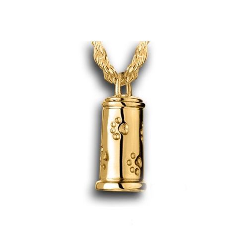 Pacific Urns Necklace For Ashes Small Pet Traditional 14K In Yellow Gold
