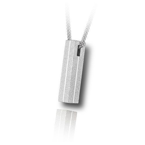 Pacific Urns Necklace For Ashes Square Tube In Sterling Silver