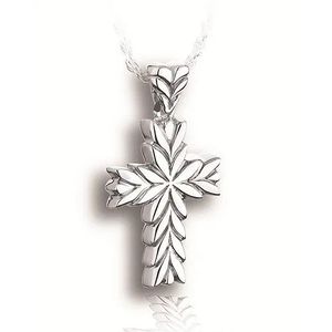 Pacific Urns Necklace For Ashes Starburst Cross In Sterling Silver