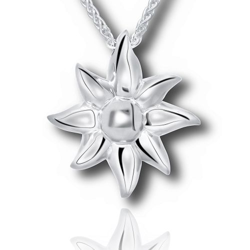 Pacific Urns Necklace For Ashes Sun Burst In Sterling Silver