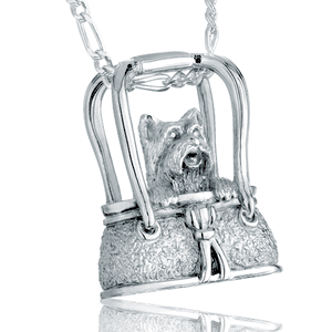 Pacific Urns Necklace For Ashes Terrier in Purse 14K In Yellow Gold