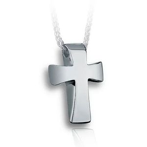 Pacific Urns Necklace For Ashes Traditional Cross In Sterling Silver