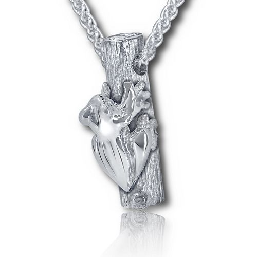 Pacific Urns Necklace For Ashes Tree Frog In Sterling Silver