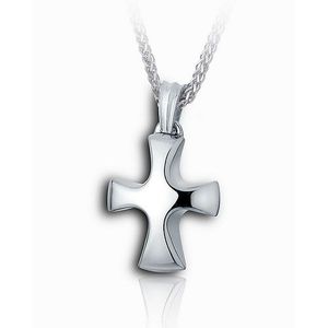 Pacific Urns Necklace For Ashes Tribal Cross In Sterling Silver